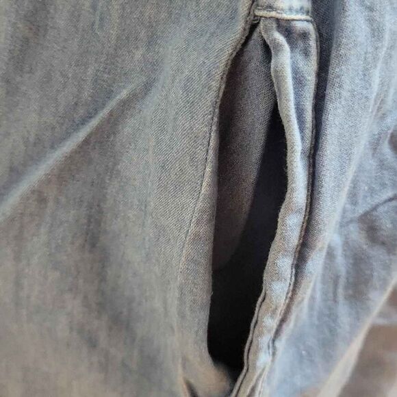 Mod Ref Denim Scalloped Strappy V-Neck Sleeveless Mini Dress - Picture 6 of 7